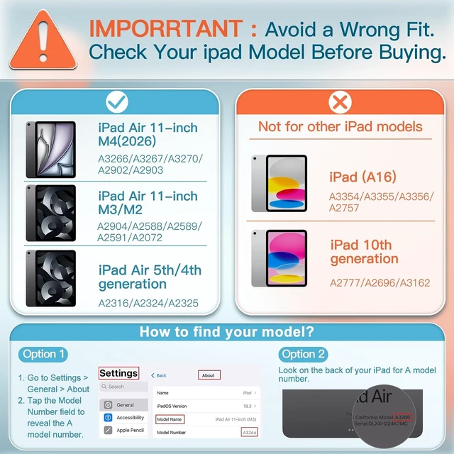 Alt view image 2 of 6 - Case for iPad Air 11 M4/M3/M2 & iPad Air 5/4 10.9 Black
