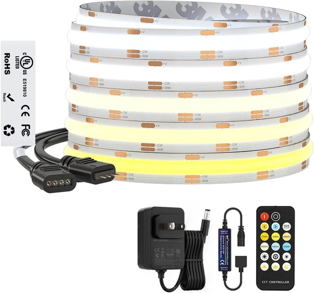 Main image of 16.4FT CCT COB LED Strip Kit DC24V Tunable White 3000K-6000K