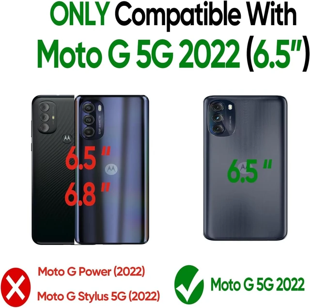 Alt view image 2 of 7 - for Motorola Moto-G-5G-2022 Case: with 2 PCS Screen Protector Heavy Duty 3 in 1 MotoG 5G 2022 Phone Case Shockproof Cover for MotoG5G 2022 (Not Fit Power/Play/Pure) Black