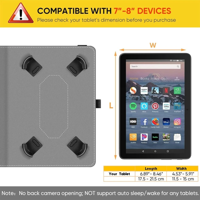 Alt view image 4 of 7 - Fintie Universal Case for 7-8 Inch Tablet eReader Folio Case w/Hand Strap