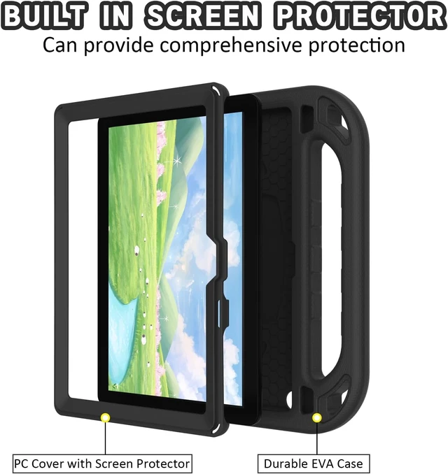 Alt view image 3 of 6 - Kids Case for 10-Inch Tablet with Built-in Screen Protector Black
