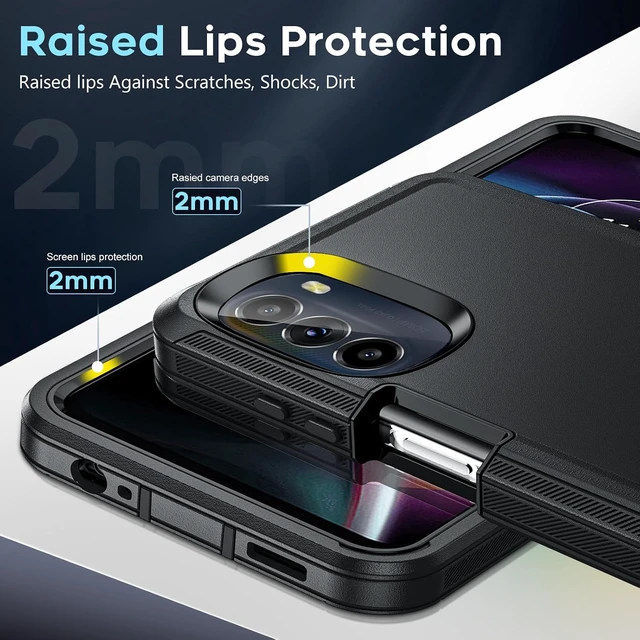 Alt view image 4 of 7 - for Motorola Moto-G-5G-2022 Case: with 2 PCS Screen Protector Heavy Duty 3 in 1 MotoG 5G 2022 Phone Case Shockproof Cover for MotoG5G 2022 (Not Fit Power/Play/Pure) Black