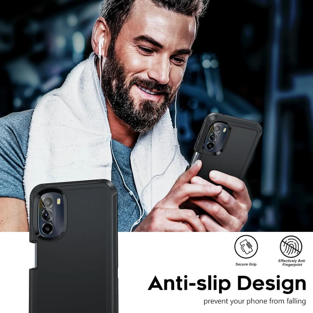Alt view image 7 of 7 - for Motorola Moto-G-5G-2022 Case: with 2 PCS Screen Protector Heavy Duty 3 in 1 MotoG 5G 2022 Phone Case Shockproof Cover for MotoG5G 2022 (Not Fit Power/Play/Pure) Black