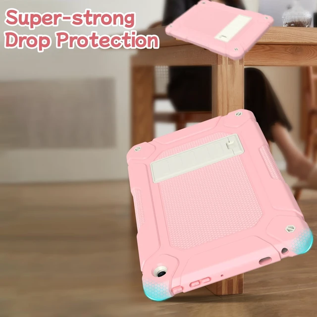 Alt view image 4 of 6 - Tablet Case for 10-Inch with Kickstand Pink+Beige