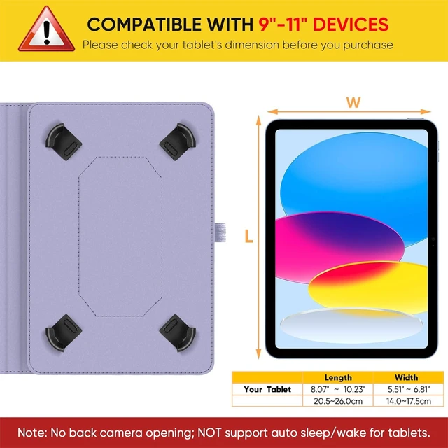 Alt view image 2 of 7 - Fintie Universal 9-11 inch Tablet Case - Folio Stand Cover with Hand Strap