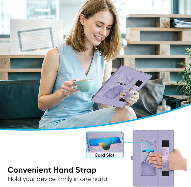 Alt view image 4 of 7 - Fintie Universal 9-11 inch Tablet Case - Folio Stand Cover with Hand Strap