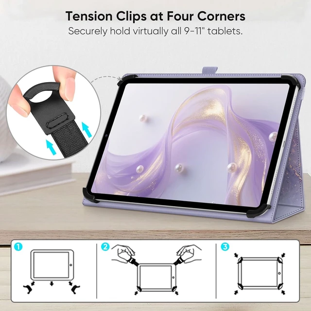 Alt view image 6 of 7 - Fintie Universal 9-11 inch Tablet Case - Folio Stand Cover with Hand Strap