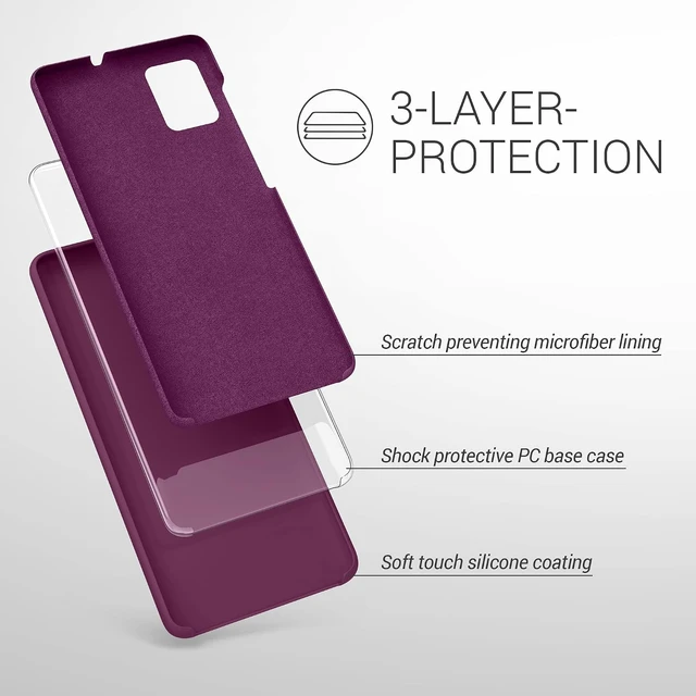 Alt view image 2 of 7 - Case Compatible with Galaxy A51 Case - TPU Silicone Phone Cover with Soft Finish - Bordeaux Violet