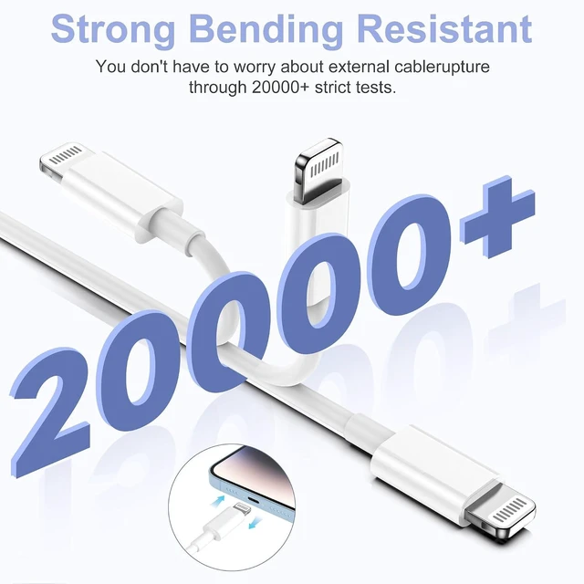 Alt view image 7 of 7 - 2Pack for iPhone Charger Cable 3FT MFi Certified USB C to Lightning Cord