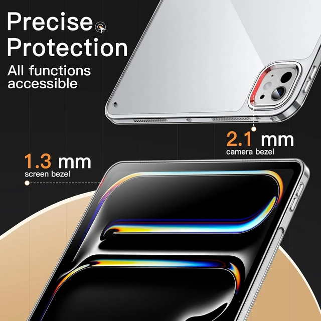 Alt view image 6 of 6 - Clear Case for iPad Pro 13 M5/M4 (2025/2024) Anti-Yellowing