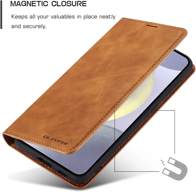 Alt view image 3 of 7 - Wallet Case for Galaxy A16 4G/5G 3 Card Holders Brown