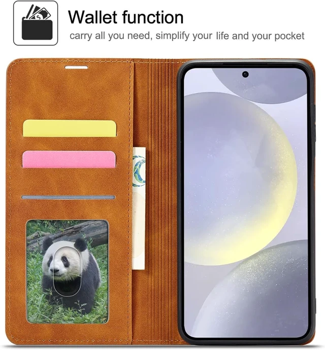 Alt view image 2 of 7 - Wallet Case for Galaxy A16 4G/5G 3 Card Holders Brown