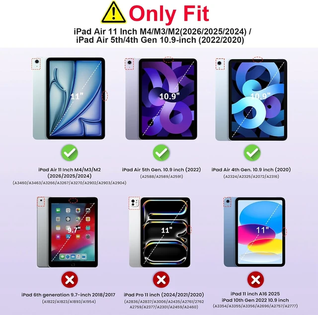 Alt view image 2 of 7 - Case for iPad Air 11 Inch M4/M3/M2 Air 5th/4th Gen Taro Purple
