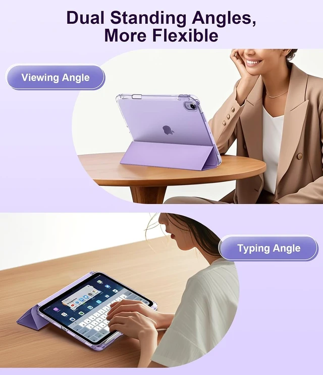 Alt view image 6 of 7 - Case for iPad Air 11 Inch M4/M3/M2 Air 5th/4th Gen Taro Purple