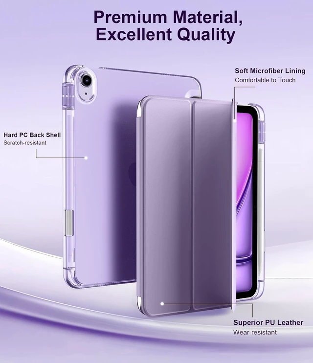 Alt view image 7 of 7 - Case for iPad Air 11 Inch M4/M3/M2 Air 5th/4th Gen Taro Purple