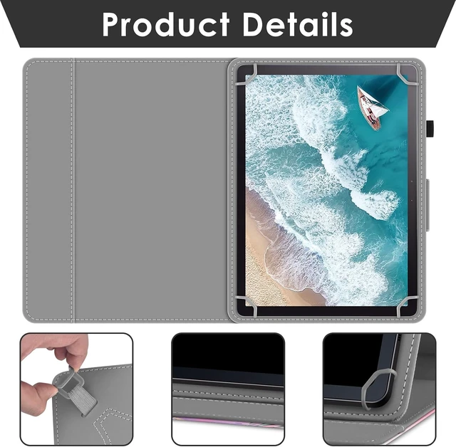 Alt view image 5 of 7 - Universal 9.6 10 10.1 10.5 Inch Tablet Case Portable PU Leather
