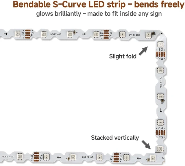 Alt view image 2 of 7 - WS2815 S-Flex Design 16.4ft 300 LEDs Total 7mm Width 12VDC