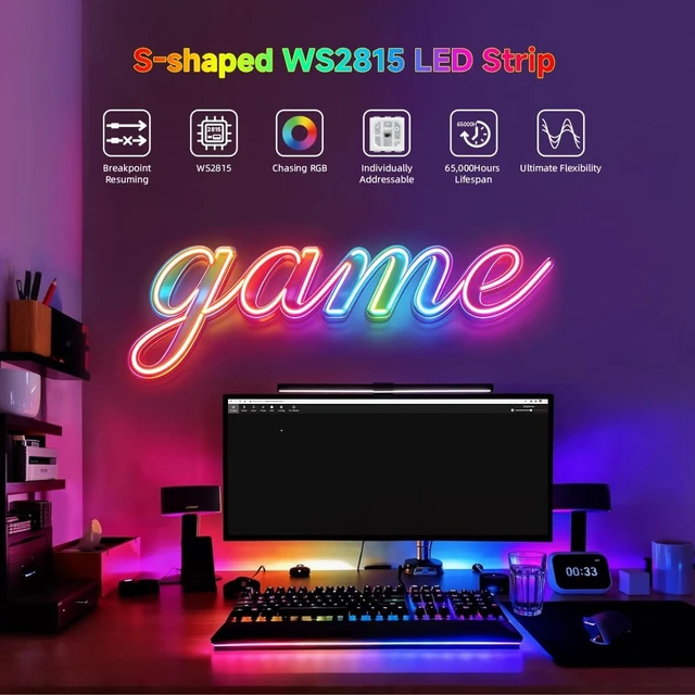 Alt view image 6 of 7 - WS2815 S-Flex Design 16.4ft 300 LEDs Total 7mm Width 12VDC