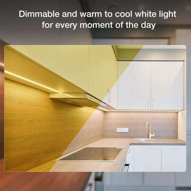 Alt view image 6 of 7 - 8 PCS Under Cabinet Lighting Kit Bright Under Cabinet Lights Flexible Led Strip Lights with Remote for Kitchen Cabinets Shelf Desk Counter 2700K-6500K Warm to Daylight White 13.2ft