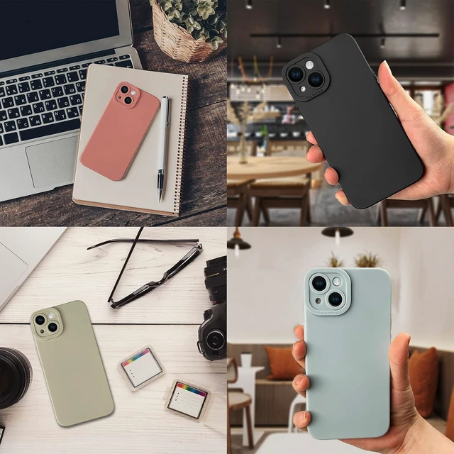 Alt view image 7 of 7 - Soft Silicone Phone Case for iPhone 14 Red (6.1 inch)