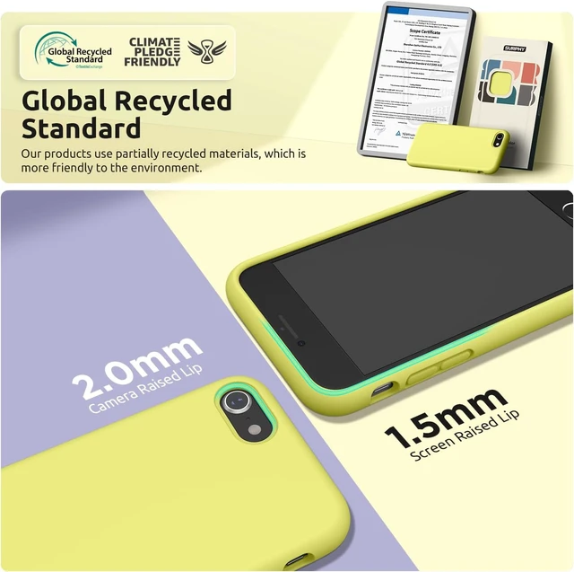 Alt view image 4 of 7 - Designed for iPhone SE Case iPhone 8 Case iPhone 7 Case Liquid Silicone Phone Case for iPhone se 3rd 2nd SE 2022 SE 2020 Yellow