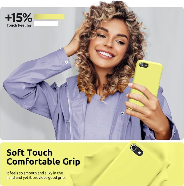 Alt view image 6 of 7 - Designed for iPhone SE Case iPhone 8 Case iPhone 7 Case Liquid Silicone Phone Case for iPhone se 3rd 2nd SE 2022 SE 2020 Yellow