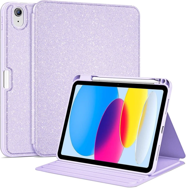 Main image of for iPad A16 11th/10th Gen Glitter Case with Pencil Holder -Purple