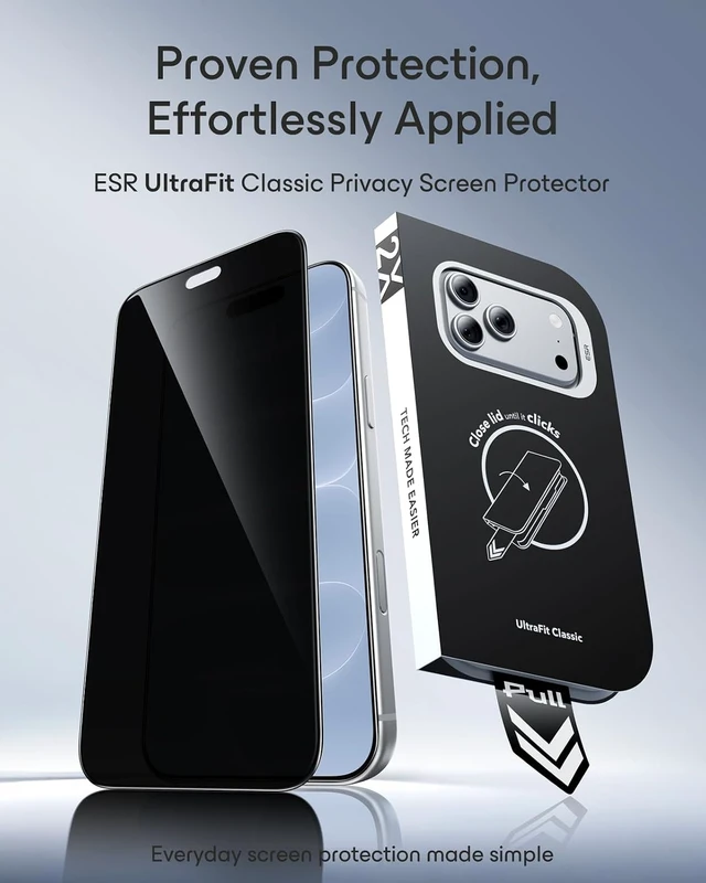 Alt view image 2 of 7 - 3 Pack for iPhone 18 Pro Max Privacy Screen Protector Classic