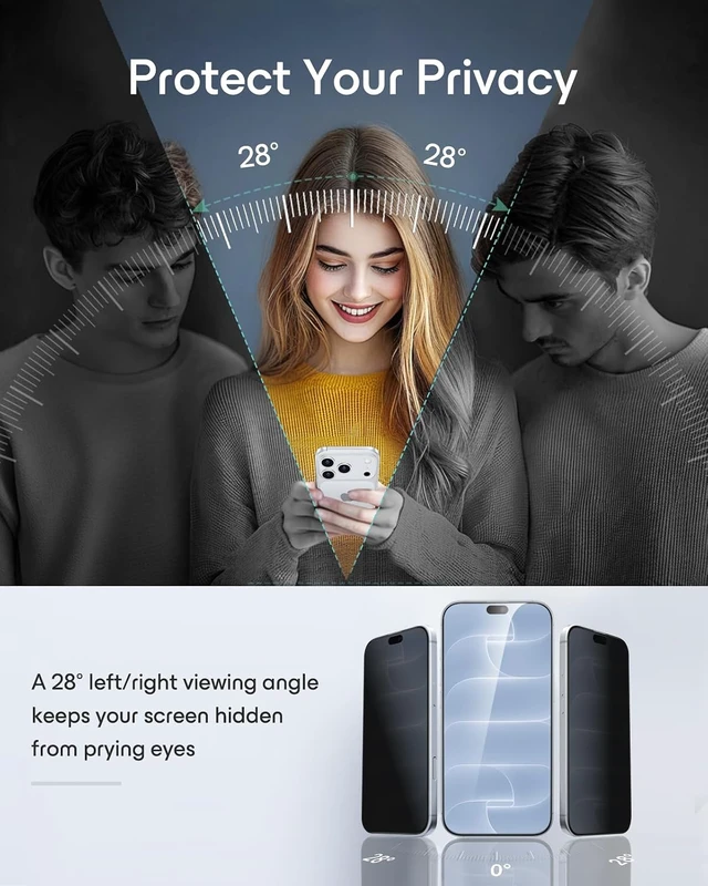 Alt view image 3 of 7 - 3 Pack for iPhone 18 Pro Max Privacy Screen Protector Classic