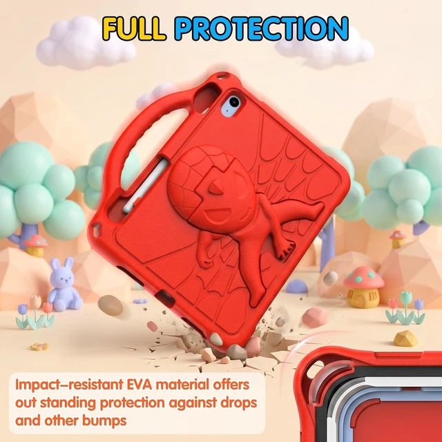 Alt view image 4 of 7 - Kids Case for iPad A16 11th Generation 2025/iPad 10th Generation 2022 Red