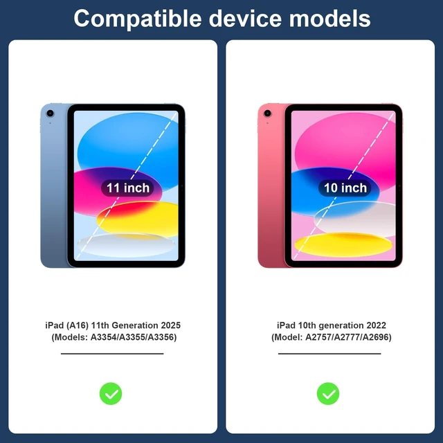Alt view image 2 of 7 - Case for iPad (A16) 11th Gen 11-inch 2025 iPad 10th Gen 10.9-inch 2022