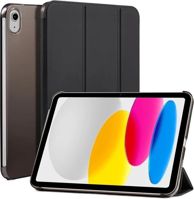 Main image of Case for iPad (A16) 11th Generation 11 Inch 2025 iPad 10th Generation 10.9 inch 2022 Slim Stand Protective Cover with Hard PC Translucent Back Shell Cover Support Touch ID Black