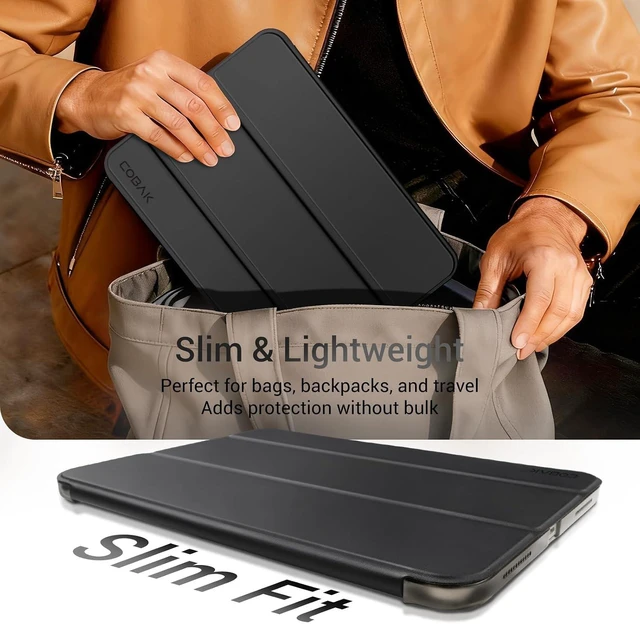 Alt view image 2 of 7 - Case for iPad (A16) 11th Generation 11 Inch 2025 iPad 10th Generation 10.9 inch 2022 Slim Stand Protective Cover with Hard PC Translucent Back Shell Cover Support Touch ID Black