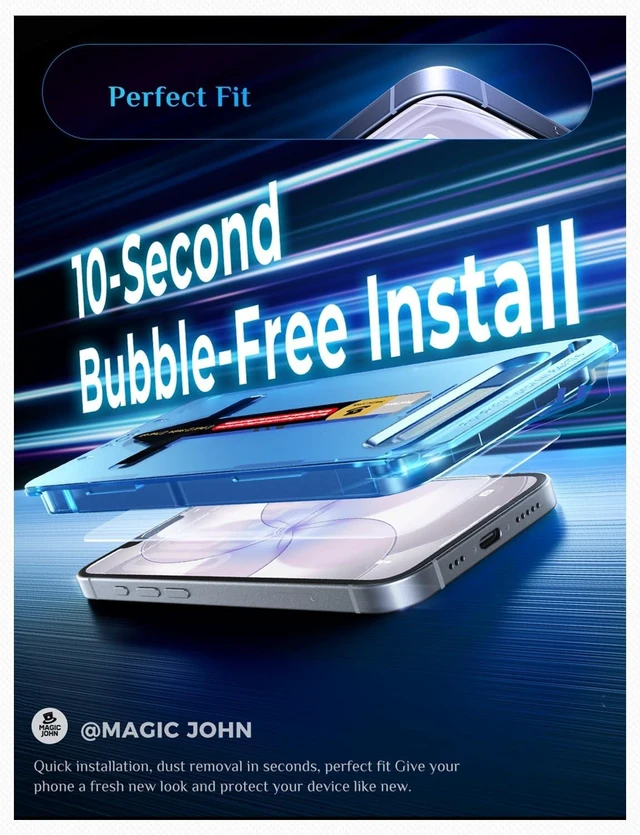 Alt view image 3 of 7 - for iPhone 17e Tempered Glass Screen Protector Easy Installation