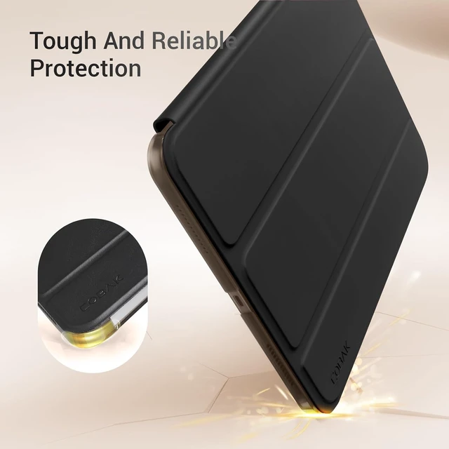 Alt view image 7 of 7 - Case for iPad (A16) 11th Generation 11 Inch 2025 iPad 10th Generation 10.9 inch 2022 Slim Stand Protective Cover with Hard PC Translucent Back Shell Cover Support Touch ID Black