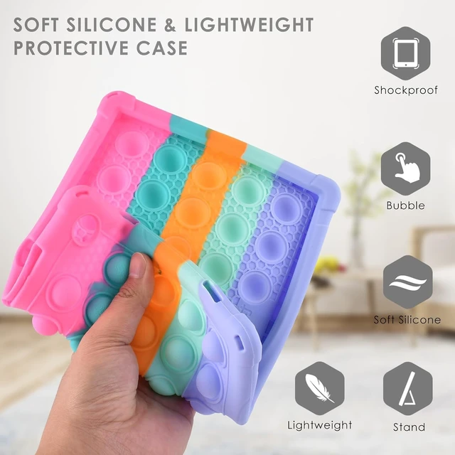 Alt view image 6 of 7 - Silicone Case for Tab A11+ Plus 11/A9+ Plus Dazzling Pink