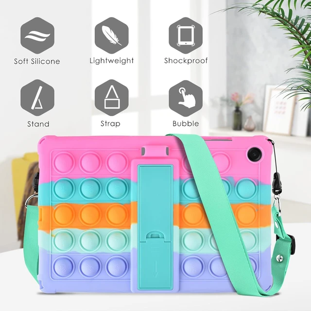 Alt view image 7 of 7 - Silicone Case for Tab A11+ Plus 11/A9+ Plus Dazzling Pink