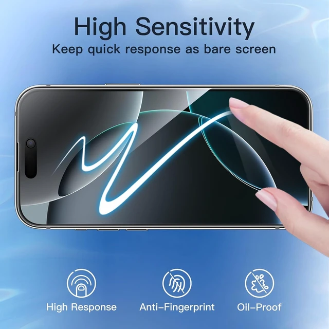 Alt view image 6 of 7 - Privacy Screen Protector for iPhone 16 Pro 2-Pack