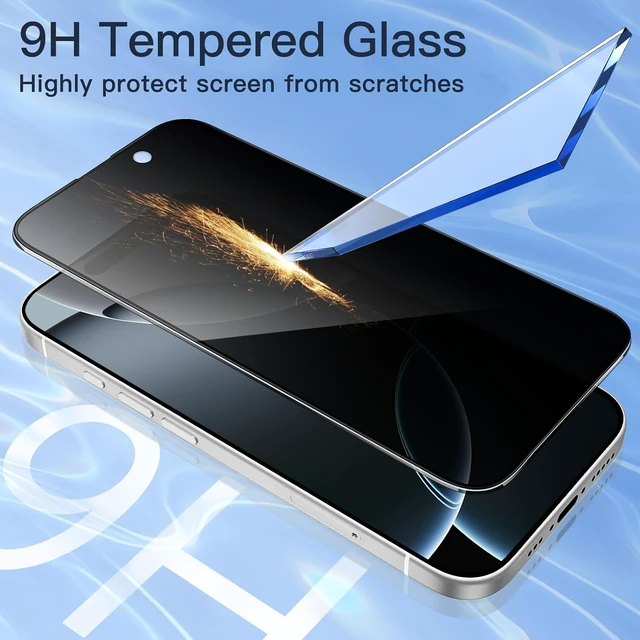 Alt view image 5 of 7 - Privacy Screen Protector for iPhone 16 Pro 2-Pack