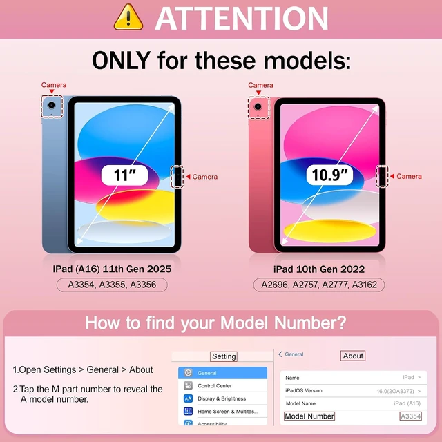 Alt view image 2 of 7 - Case for iPad 11 inch (A16 Chip) 2025 11th Generation/iPad 10.9 inch 2022 10th Gen Buit in Pencil Holder with Shockproof Cover Clear Transparent Back Shell Auto Wake/Sleep Bow-Pink