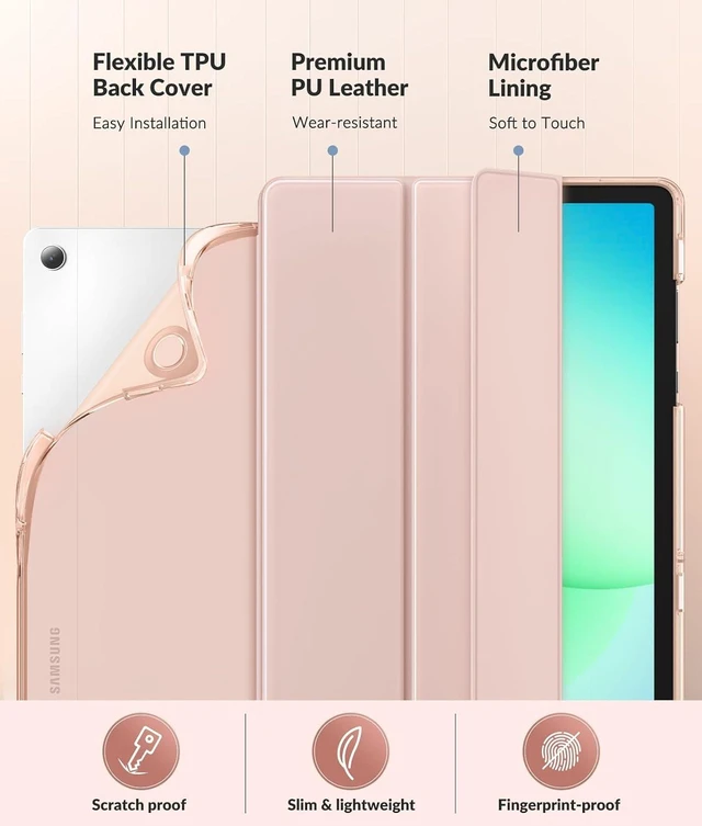 Alt view image 3 of 7 - Case for Galaxy Tab A11+ Plus 11 inch 2025 Light Pink