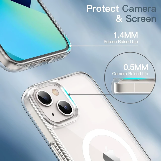 Alt view image 7 of 7 - Magnetic Case for iPhone 13 Clear