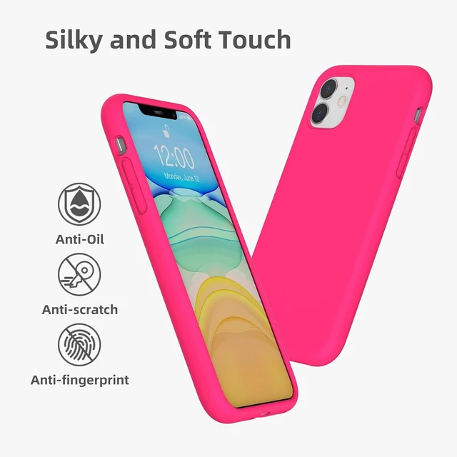 Alt view image 6 of 7 - Compatible with iPhone 11 Liquid Silicone Case Neon Pink