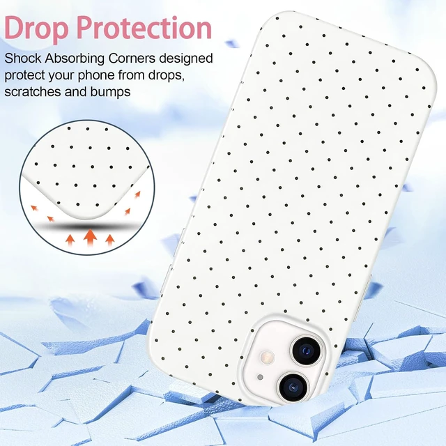 Alt view image 4 of 6 - for iPhone 11 Case Cute Polka Dot Aesthetic Design Simple Cover 6.1 Thin Slim Anti-Scratch Soft TPU Bumper Shockproof Rubber Protective Phone Cases for Women Girls Girly Boys White