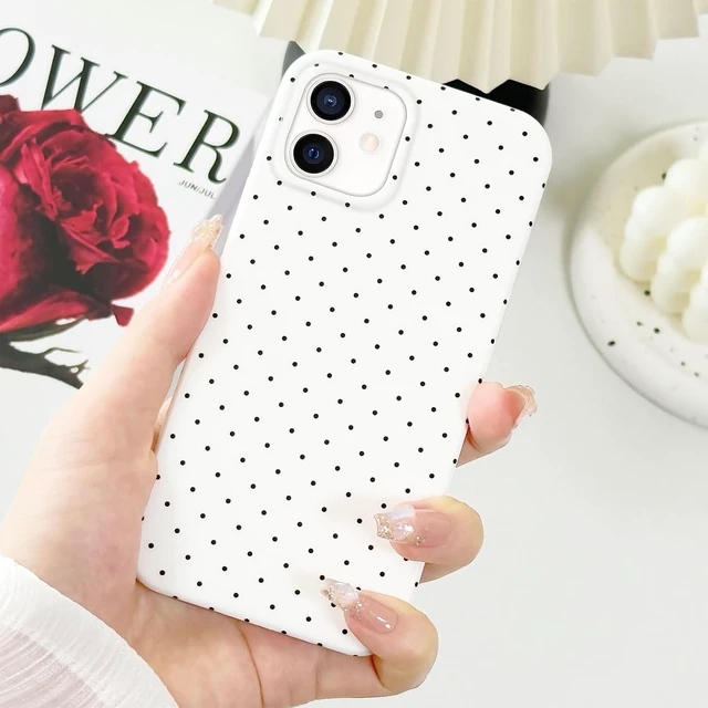 Alt view image 2 of 6 - for iPhone 11 Case Cute Polka Dot Aesthetic Design Simple Cover 6.1 Thin Slim Anti-Scratch Soft TPU Bumper Shockproof Rubber Protective Phone Cases for Women Girls Girly Boys White