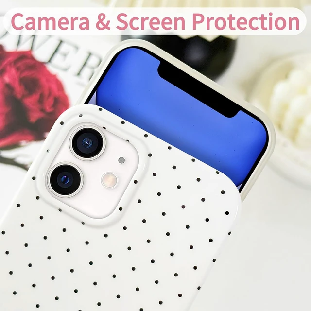 Alt view image 3 of 6 - for iPhone 11 Case Cute Polka Dot Aesthetic Design Simple Cover 6.1 Thin Slim Anti-Scratch Soft TPU Bumper Shockproof Rubber Protective Phone Cases for Women Girls Girly Boys White