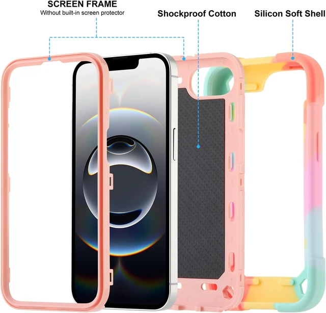 Alt view image 3 of 7 - Compatible with iPhone 17e/iPhone 16e Case with Stand Military Grade Drop Protection Full Body Rugged Heavy Duty Case 3 in 1 Protective Durable Cover for iPhone 16e/17e