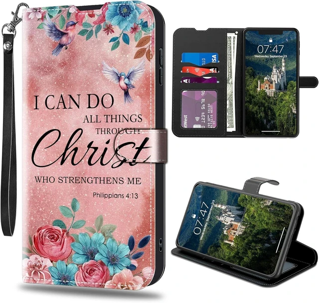 Main image of for Galaxy A17 5G Wallet Case with Credit Card Slots Holder PU Leather Shockproof RFID Blocking Cover for Galaxy A17 5G Bible Philippians 4-13