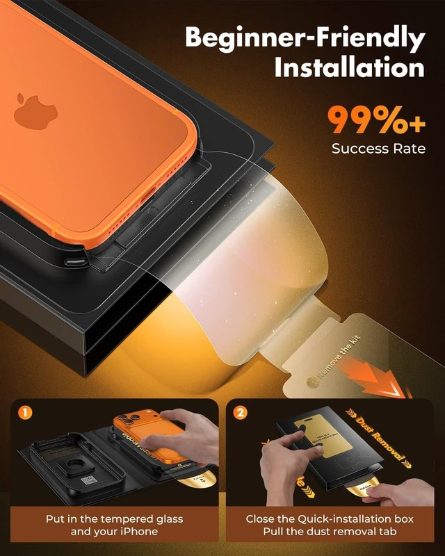 Alt view image 2 of 7 - iPhone 17 Pro Max Full-Coverage Screen Protector - 3 Pack