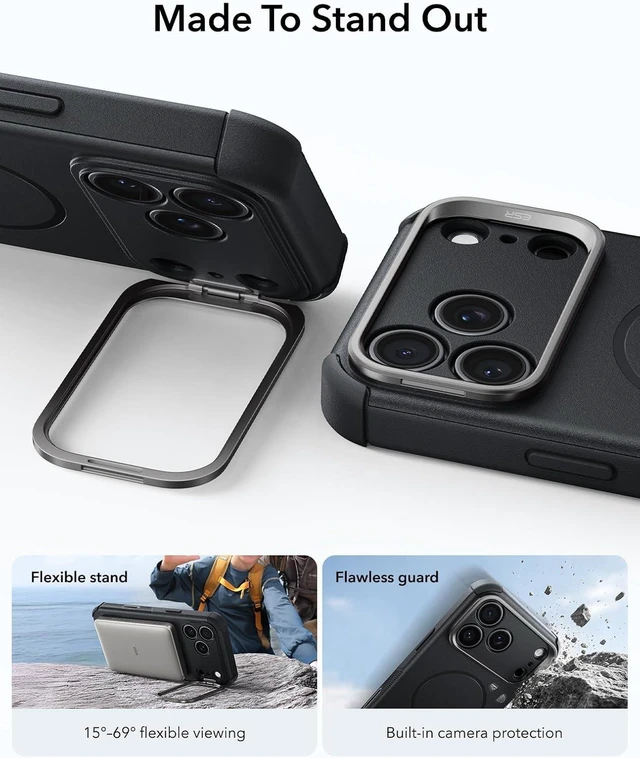 Alt view image 4 of 7 - Cyber Tough for iPhone 18 Pro/17 Pro Case with Flex Stand Black